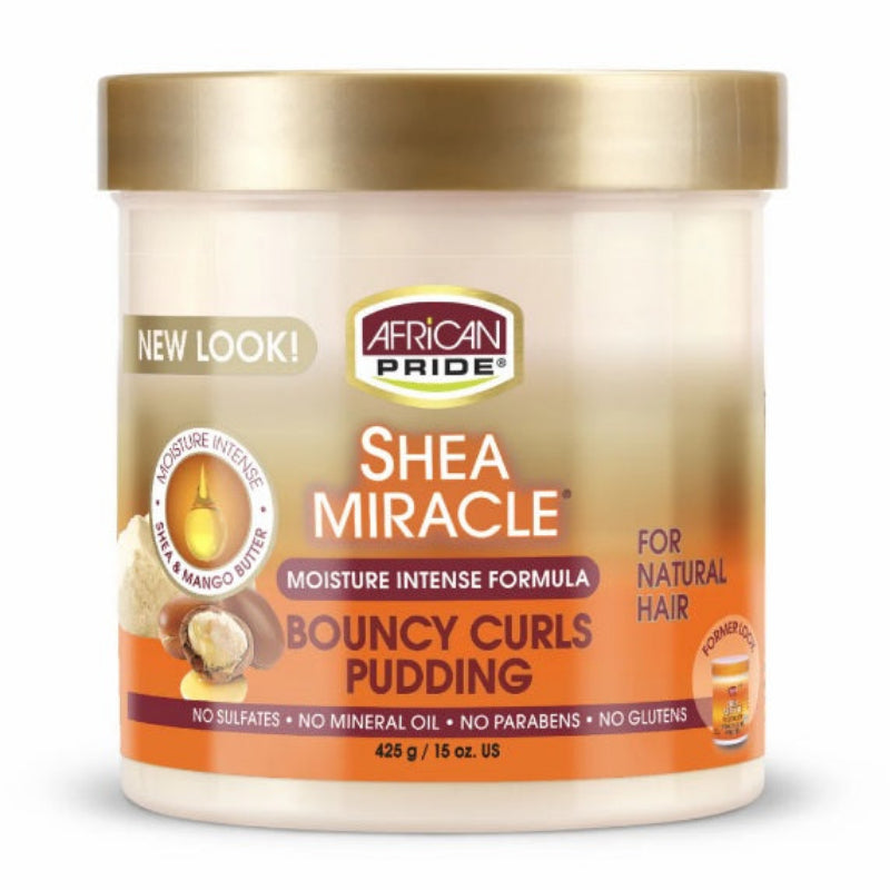 African Pride Shea Miracle Bouncy Curls Pudding container on a white background