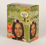 Box of Organics Best Olive Oil Conditioning Relaxer System with a woman's face on the packaging.