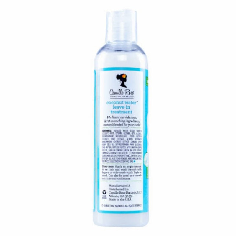 Camille Rose Coconut Water Leave-In Treatment bottle on a white background