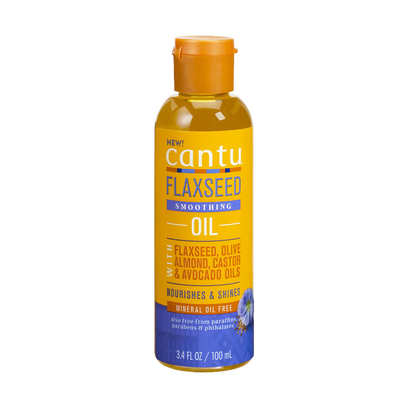 Cantu Flaxseed Smoothing Oil 100ml bottle for frizz control and shiny, smooth hair