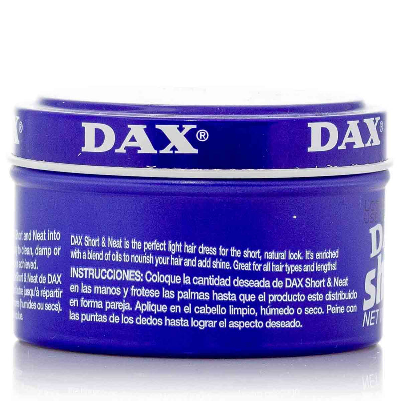 Blue jar of DAX product on a white background