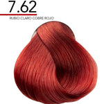 Red hair color swatch with number 7.62 and 'Magicolor' branding on a white background