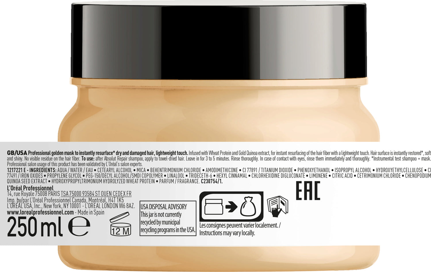 L'Oreal Serie Expert Absolut Repair Golden Mask 250ml