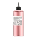 Pink bottle with black cap on a white background