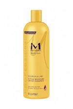 Yellow shampoo bottle with 'Motions' branding on a white background