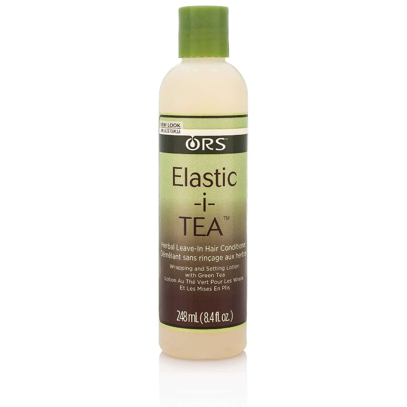 ORS Elastic i-Tea hair conditioner bottle on a white background