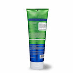 Tube of cream with green and blue label on a white background