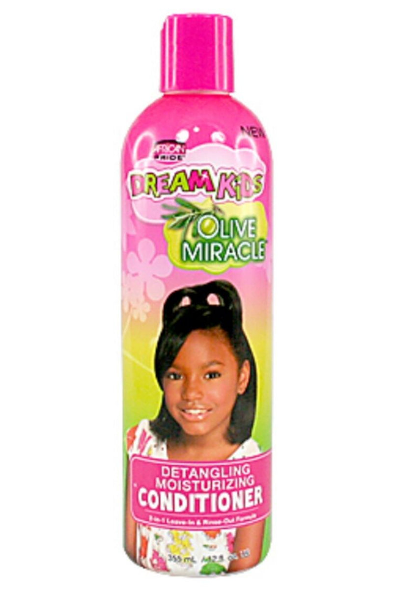 Dream Kids Olive Miracle detangling moisturizing conditioner bottle on a white background