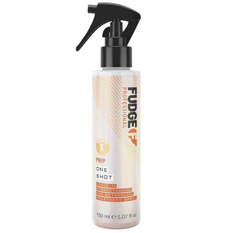 Fudge Prep One Shot spray bottle on a white background