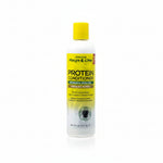 A bottle of Jamaican Mango & Lime Protein Conditioner with a yellow cap, labeled with the brand and product details.