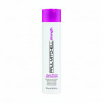 Shampoo bottle with purple cap and label on a white background